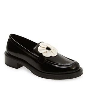 NWOB STUART WEITZMAN × SANDY LIANG Black Leather Loafer Women's US 7.5 Org $525